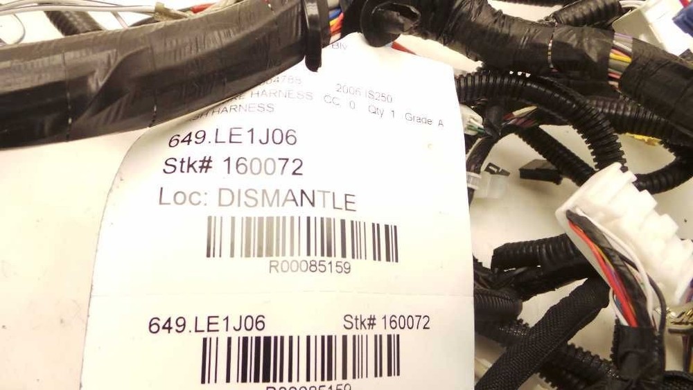 06 07LEXUS IS250 INTERIOR DASH DASHBOARD WIRE HARNESS ASSY 86101-53530