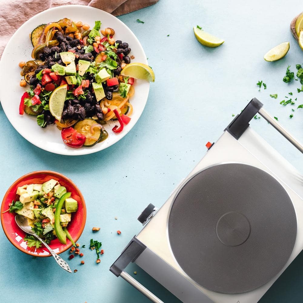 Portable Single Burner Stainless Steel 8 In. Solid Element Electric Hot Plate