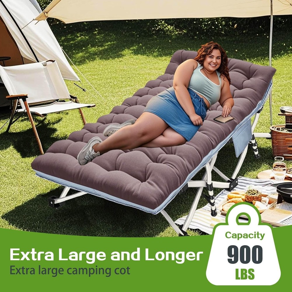 XXL Oversize Camping Cot Sleeping Cot Heavy Duty Large Mattress Extended