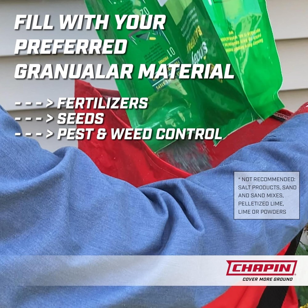 25Lbs Professional Handheld Seed Spreader with Waterproof Bag & Adjustable Strap