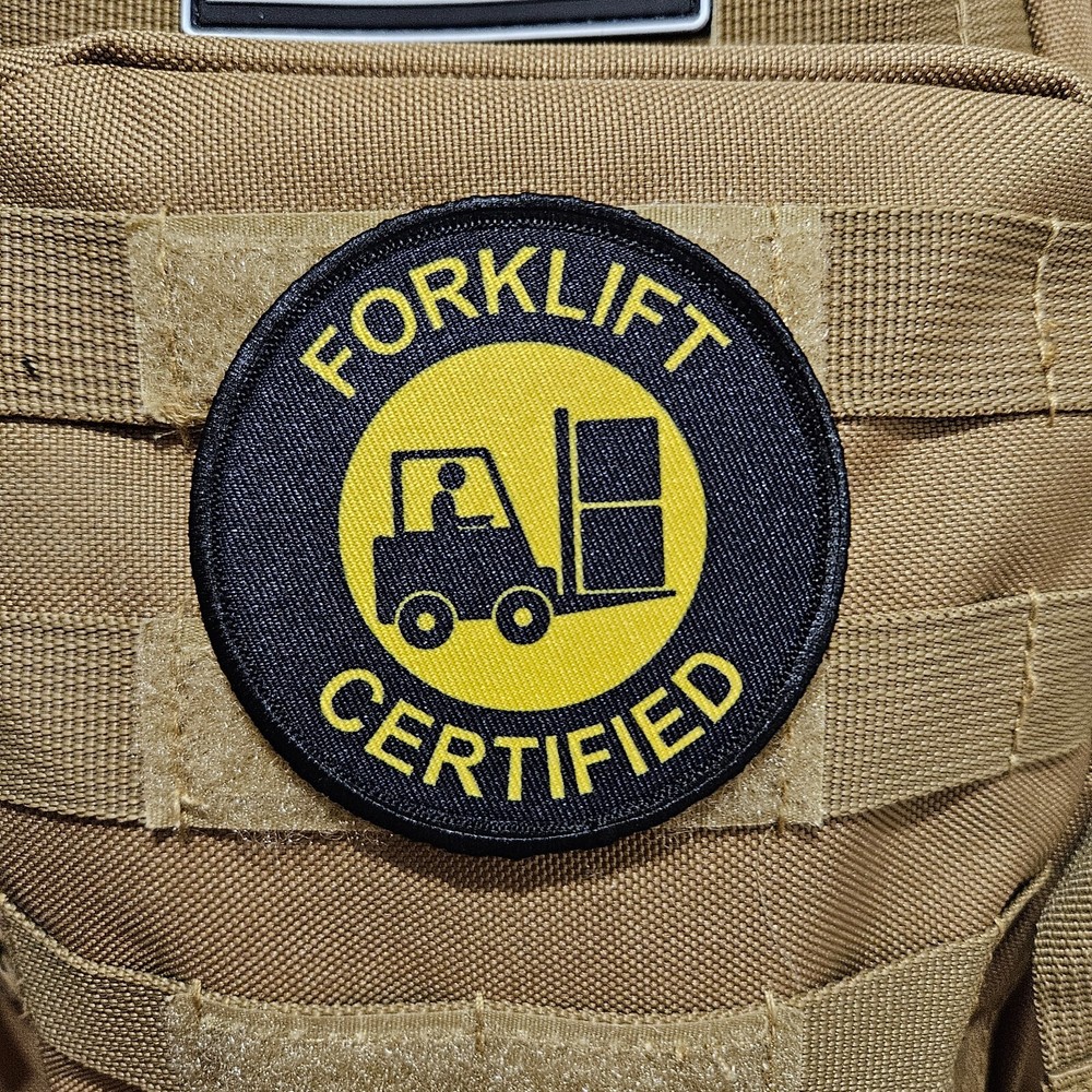 Forklift certified meme 3" circle hook & loop tactical patch Funny edc