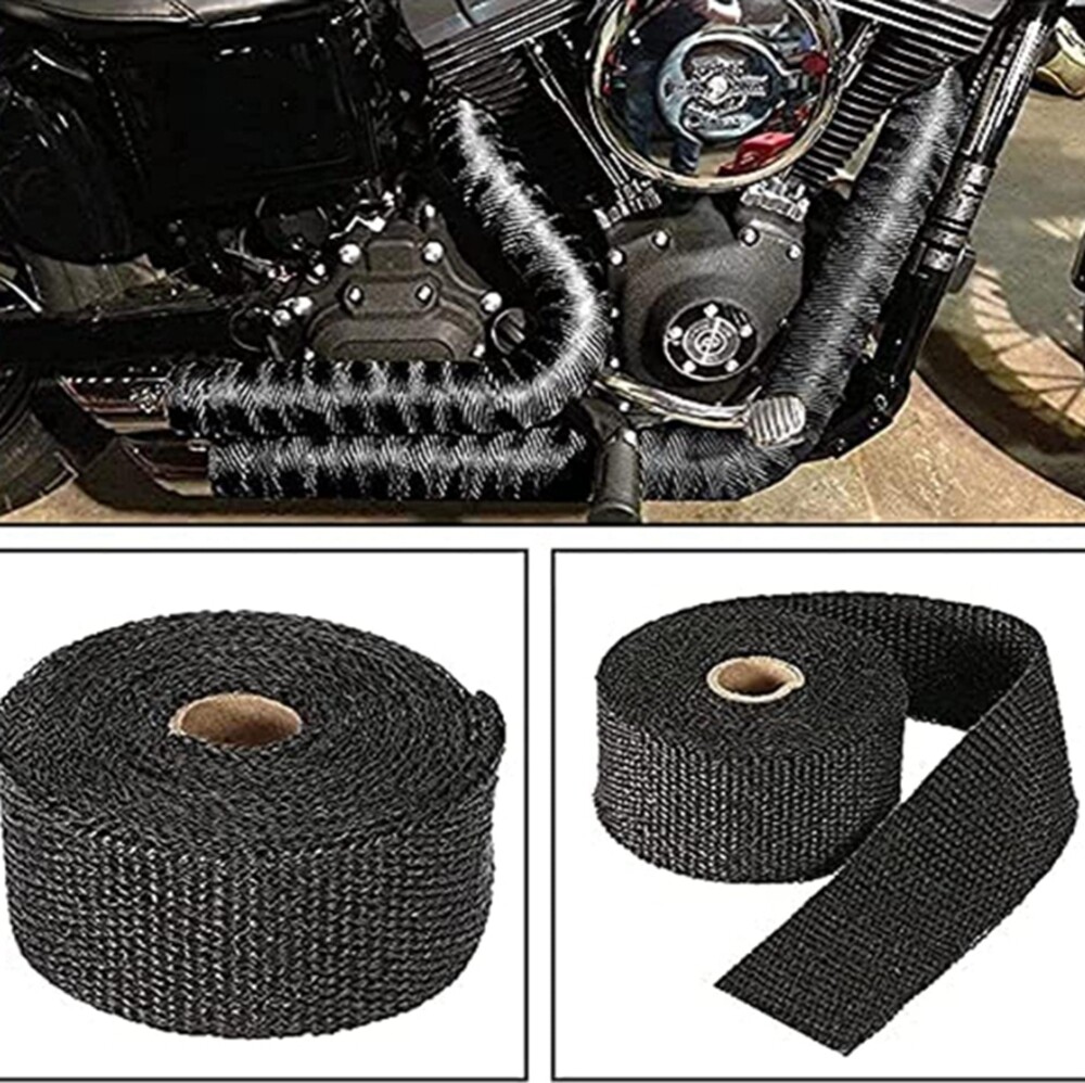 16ft Exhaust Header Heat Pipe Insulation Shield Thermal Wrap Motorcycle Black