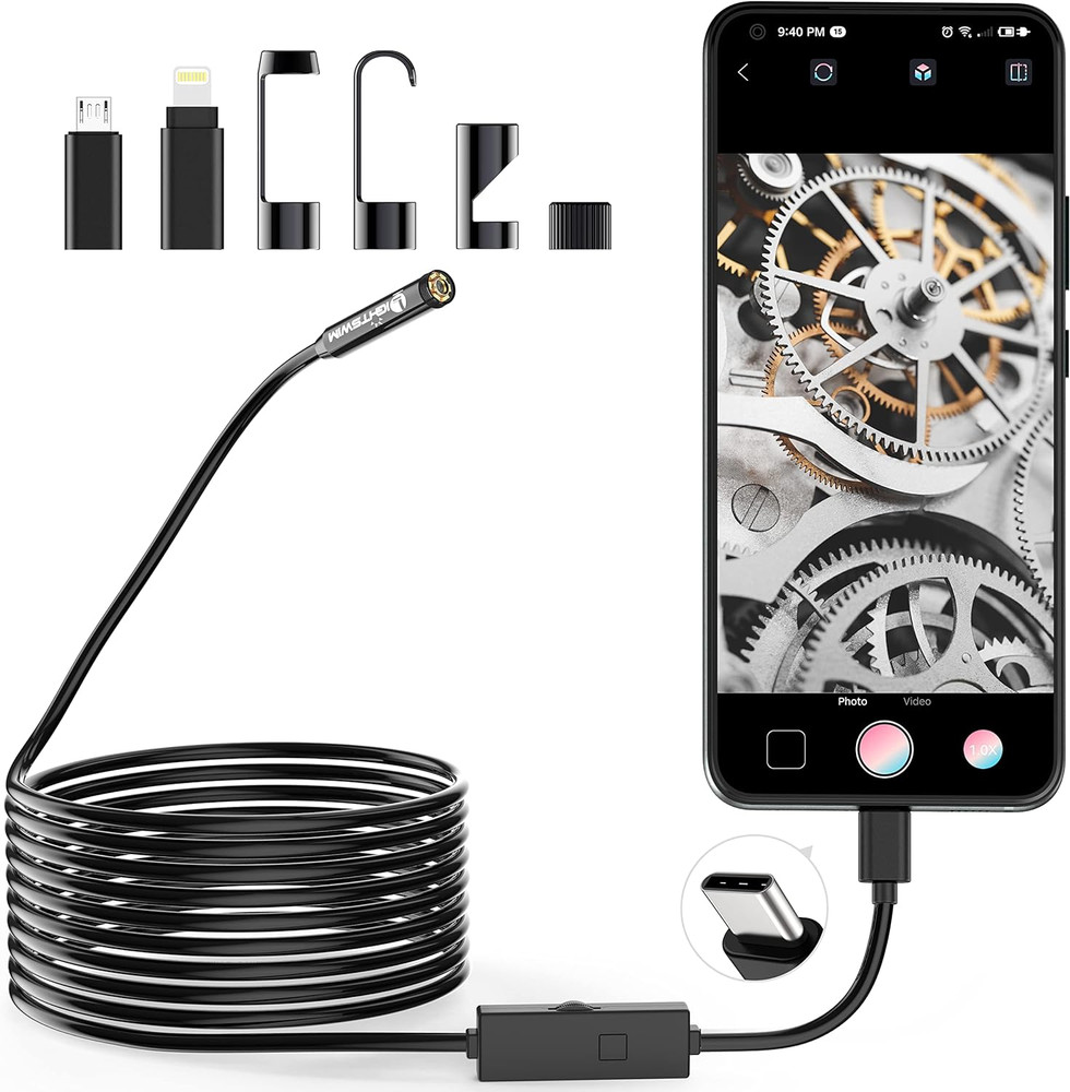 1920P Endoscope Snake Inspection Camera, Type C Borescope, Scope Camera with...
