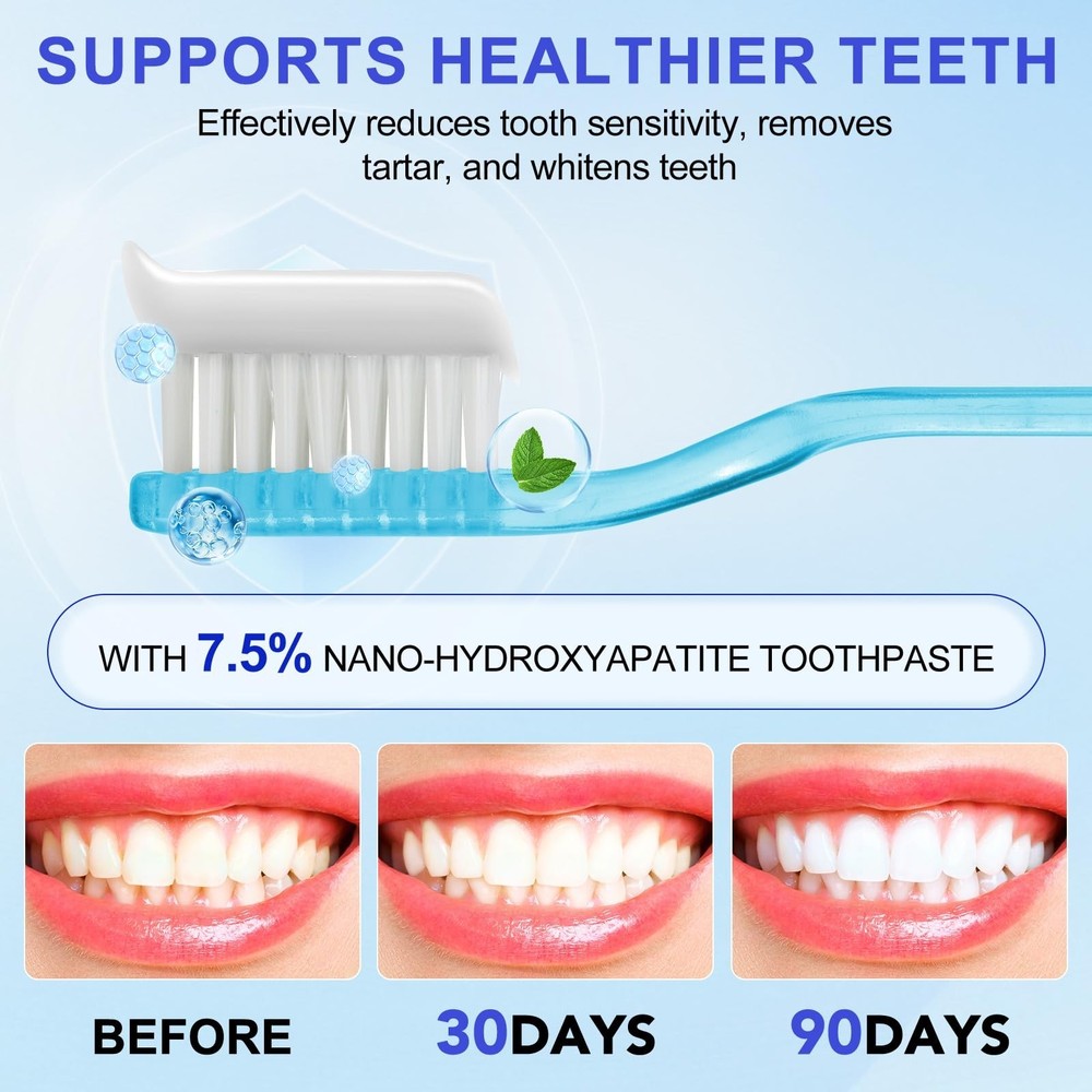 7.5% Hydroxyapatite Toothpaste, Toothpaste for Advanced Enamel Protection, Ge...