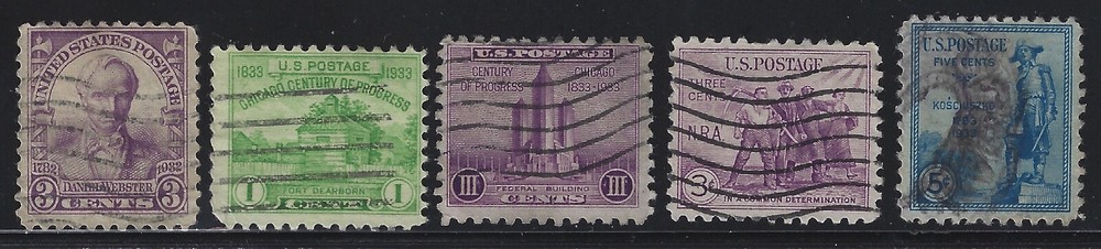 SCN 725, 728, 729, 732,   1932 & 1933 Commemoratives
