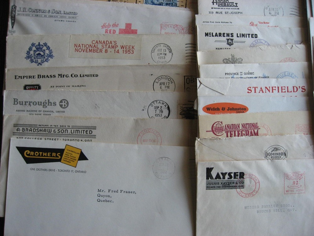 Canada 70 advertising covers, duplicates, mixed condition, what lurks?