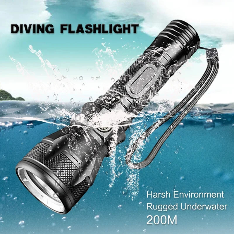 350000LM Scuba Diving Light Underwater LED Flashlight Dive Underwater Lighting