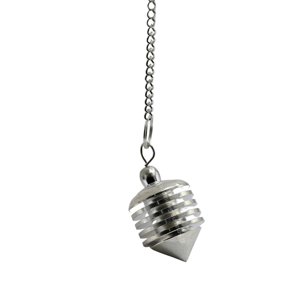 Silver Vertical Hard Coil Steel Copper Pendulum for Divination