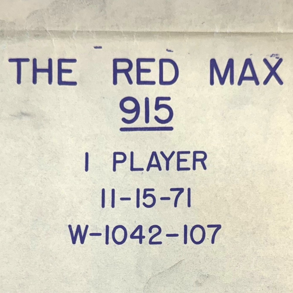 Bally The Red Max Pinball Machine Game Manual Schematics
