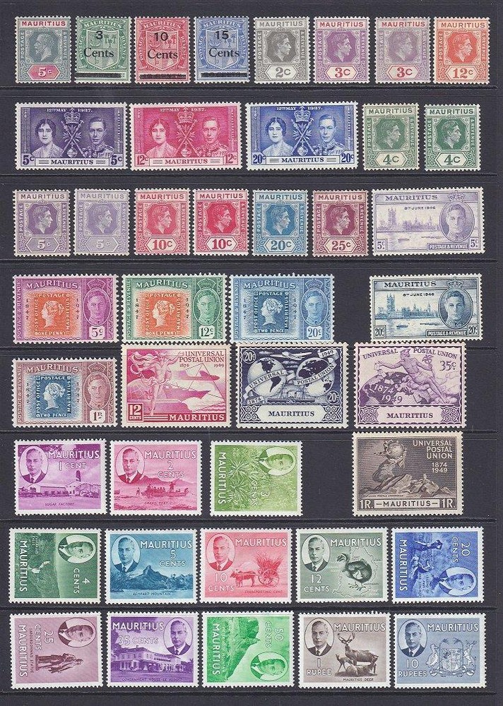 Mauritius GV, GVI Mint Stamps to 10R. Cat approx £100