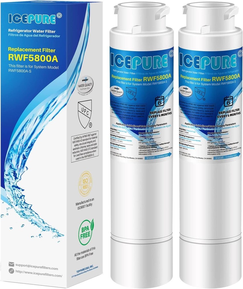 ICEPURE RWF5800A Refrigerator Water Filter Replacement for Frigidaire- 2 Pack