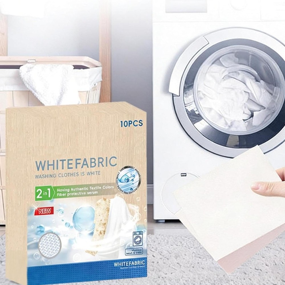 White Fabric Dye 10 Sheets Washing Machine Whitener White Dye