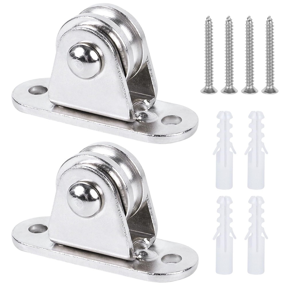 Small Pulley Block 1" Mini Duplex Roller Frictionless Silent 2 Pack