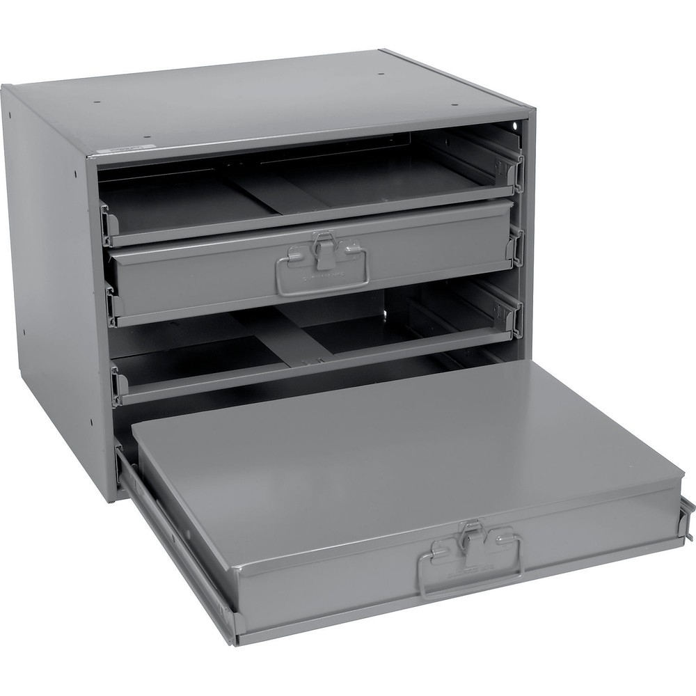 Durham Steel Compartment Box Rack with 4 Adjustable Divider Compartment Boxes 20