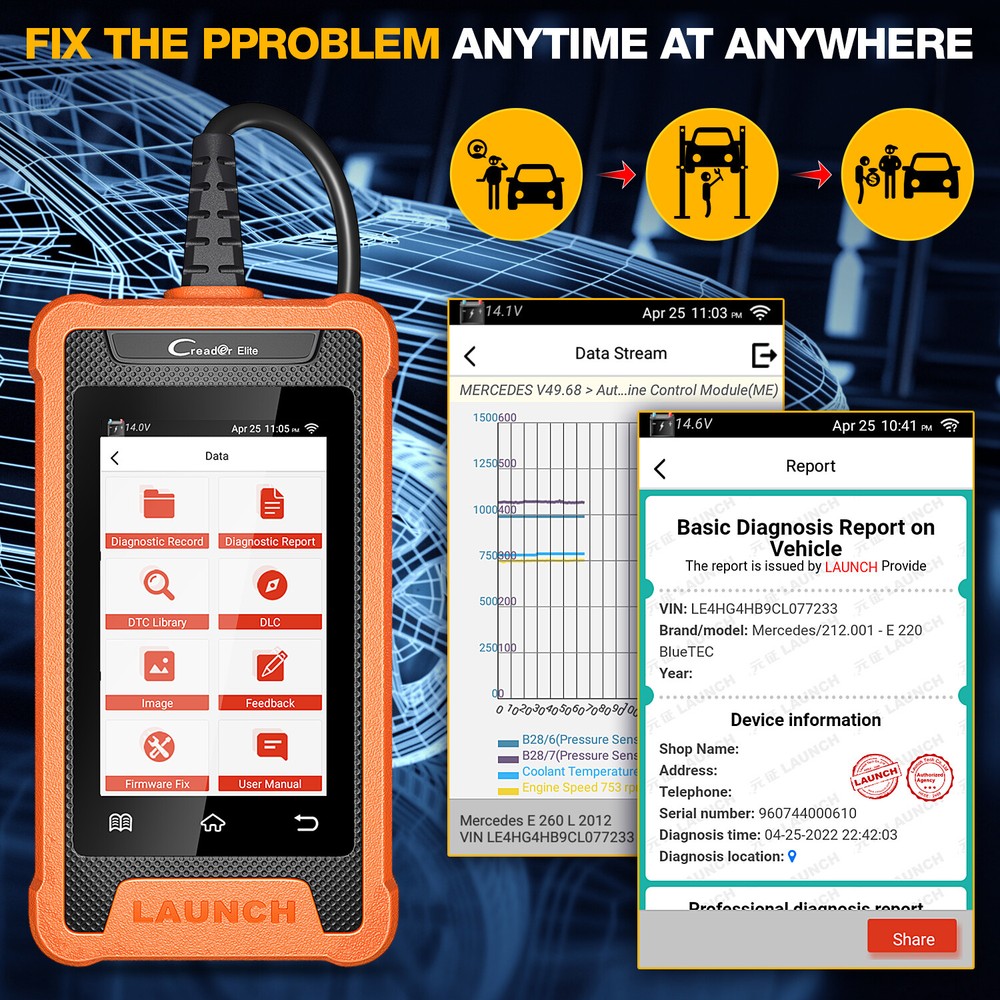LAUNCH Creader Elite For Nissan for Infiniti Diagnostic Scanner Tool Key Coding