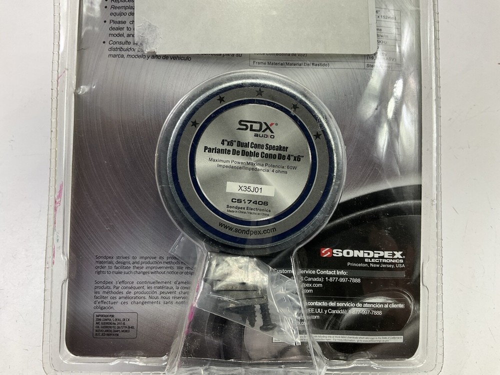 (2) Sondpex CS17406 4" X 6" Dual Cone Speakers