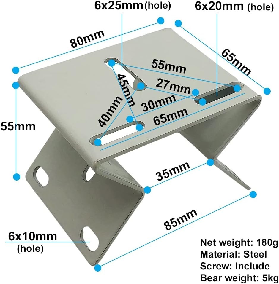 Rust-Proof White Metal Right Angle Bracket for Exterior CCTV Installation