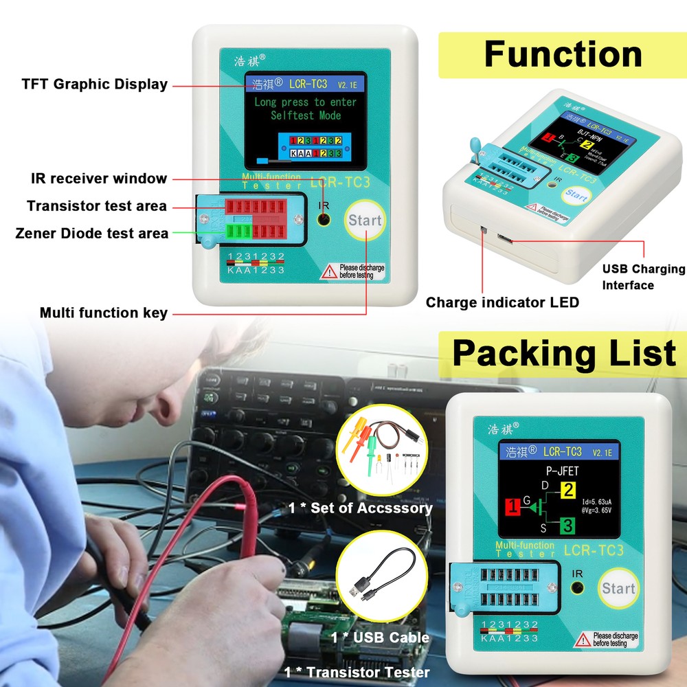 Transistor Tester Voltage Regulator Diode Bipolar Transistor Tester K8C6