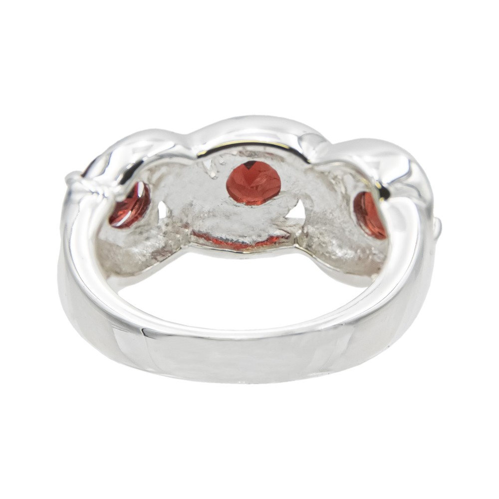 Genuine Red Garnet and Marcasite Statement Ring, Size 9
