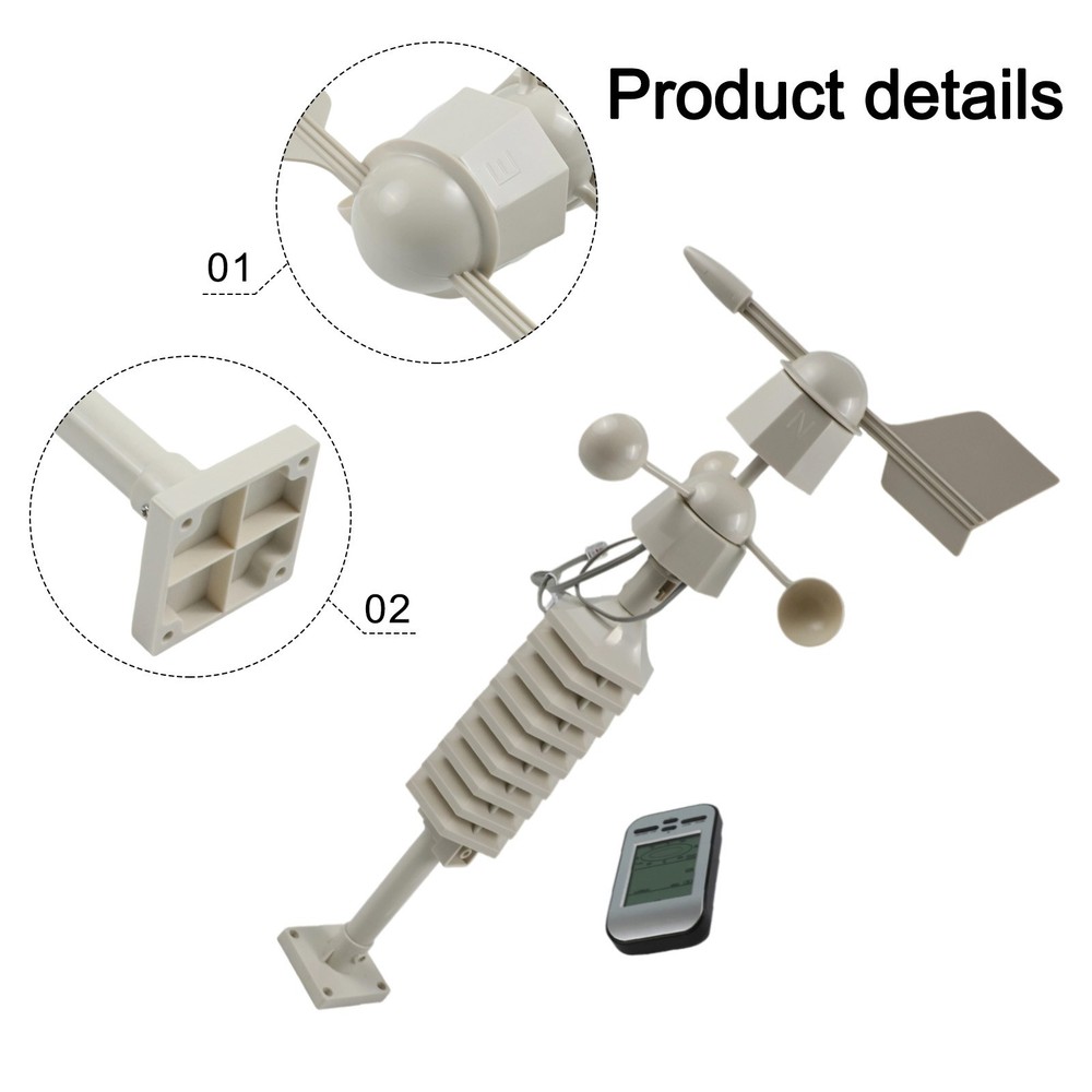 Compact Weather Meter with Wireless Anemometer and Temperature Display