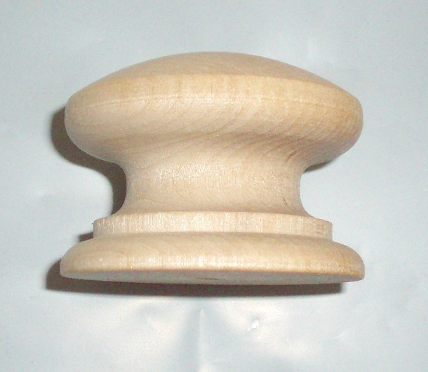 2" - British Knob Wood Cabinet Pulls / Drawer Knobs with screw