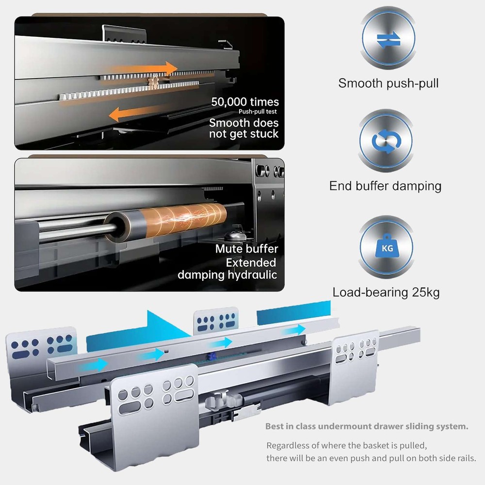 Kitchen Cabinet Pull Out Shelf Organizer Drawer Slide Out Basket Storage