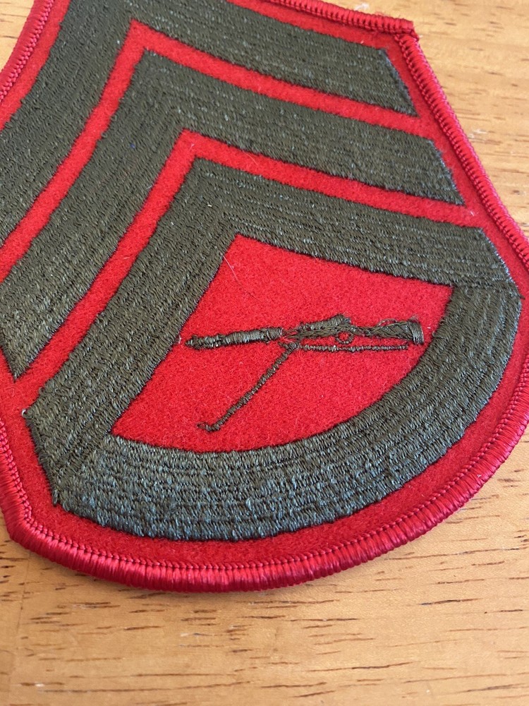 Staff Sergeant USMC Red Green Enlisted Rank Patch INV9507