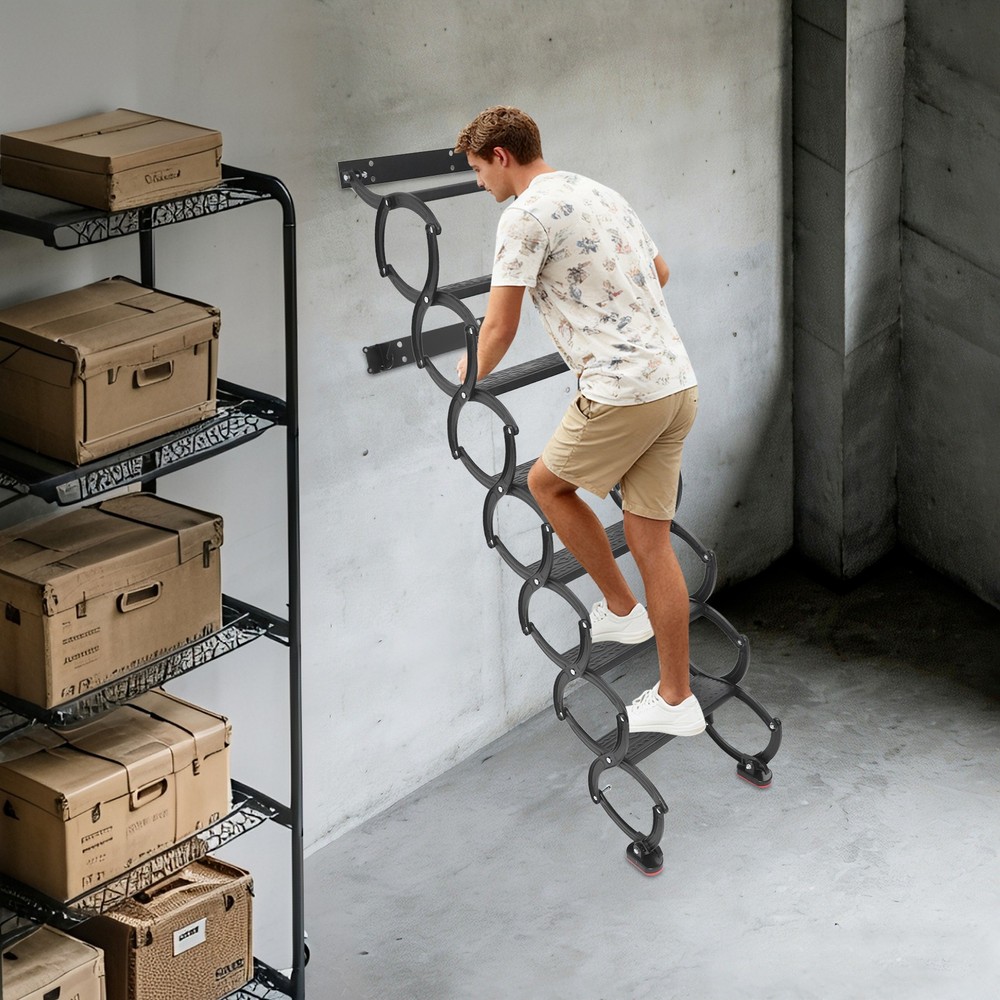 Folding Stair Telescoping Wall Mounted Folding Ladder Step Ladders Retractable