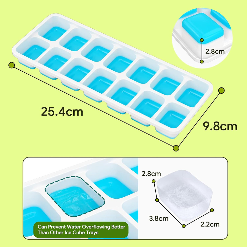 Ice Cube Trays 4 Pack, Airabc Silicone with Removable Lid, Easy-Release Flexible
