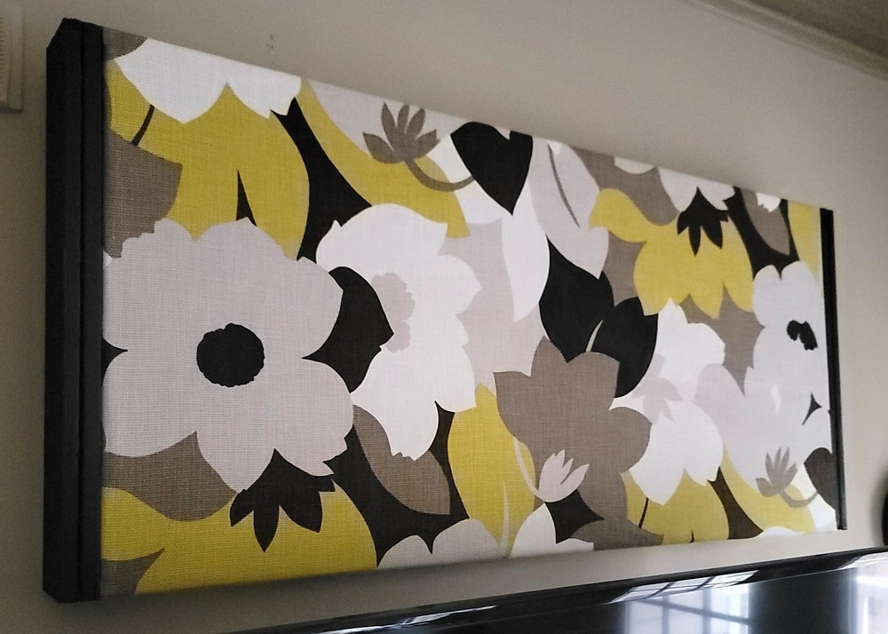 Floral Sound Absorbing Acoustic Wall Panel Partially Framed