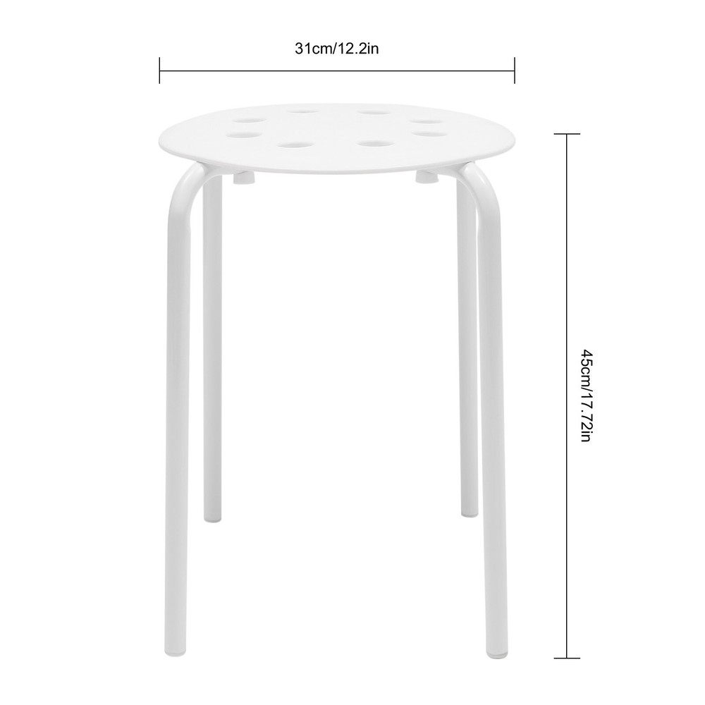 10PCS Stack Stools White Chairs for Classroom Students Seats 17.7in Office Home
