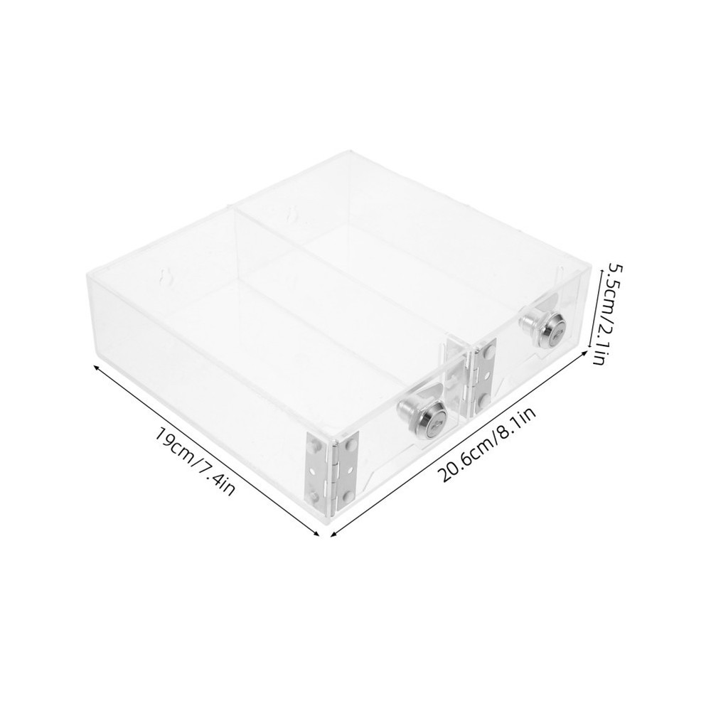Transparent Desktop Organizer Box Storage Cabinet with Door Lockable Container