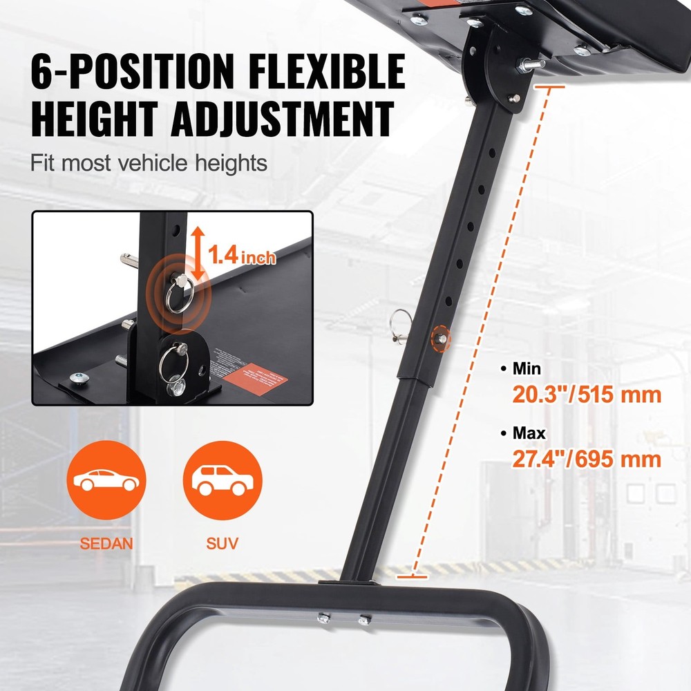 KFFKFF Adjustable Under Dash Creeper, 40 in, 330 lbs Capacity Rolling Garage