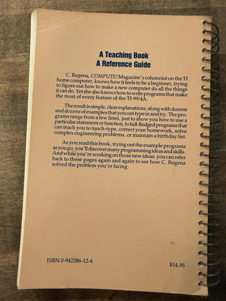 1983 Programmer's Reference Guide to the TI-99/4A Computer BASIC