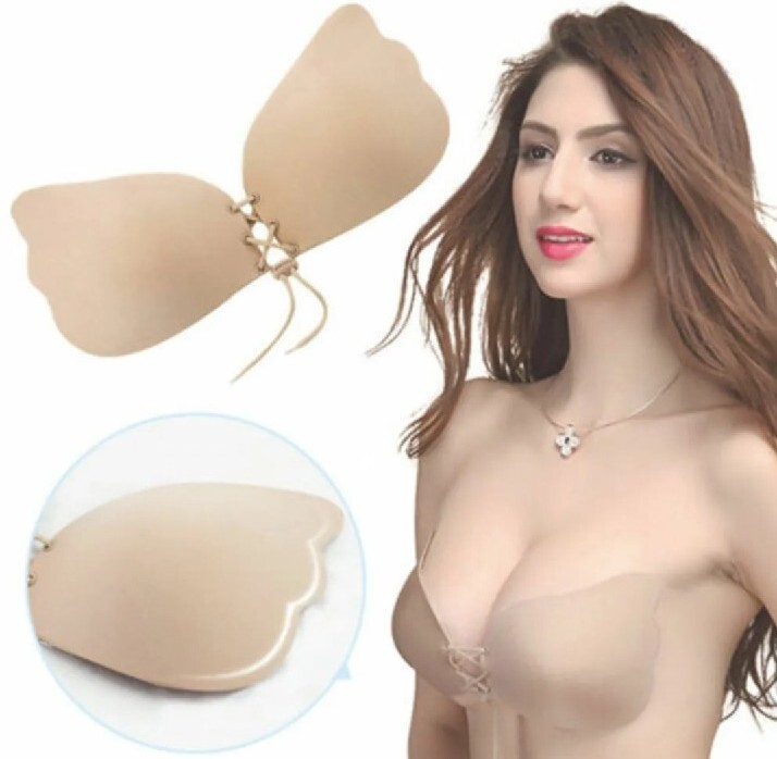 Silicone Adhesive Stick On Push Up Strapless Backless Invisible Bra D Cup (TV)