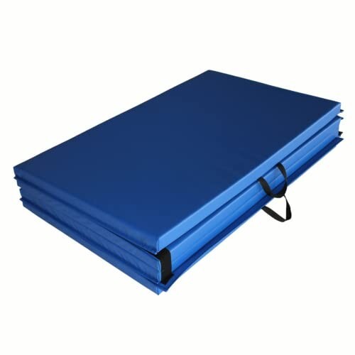 FitMats 4-Fold Blue Sky Exercise Mat - 4ftx8ft - Thick Comfortable Foam NoVelcro