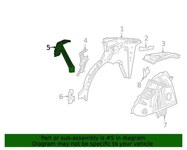 Genuine GM Passenger Side Quarter Inner Panel Brace 22987033