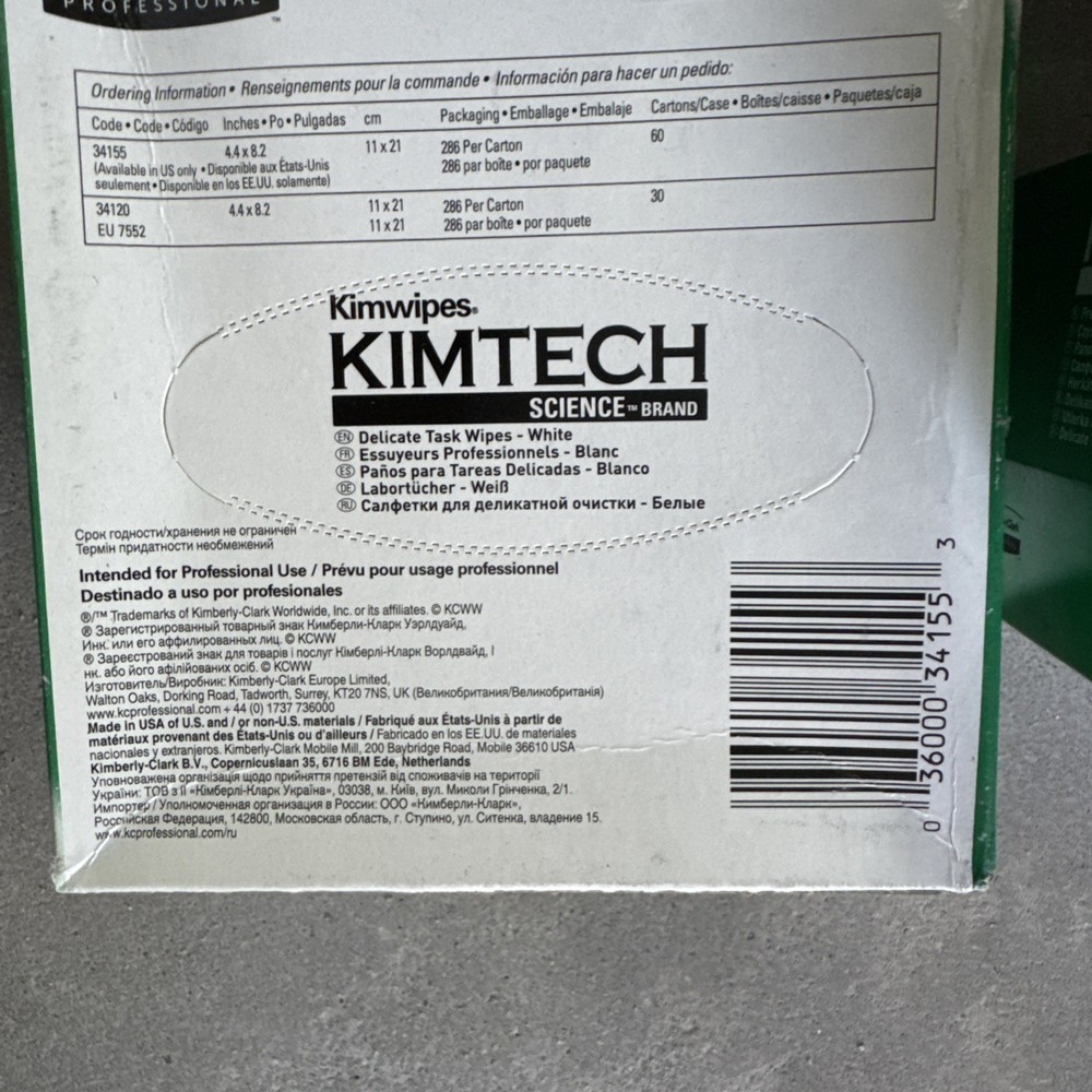 KIMTECH ‎KCC34155 Delicate Task Wipers - White (4 Packs Of 286)