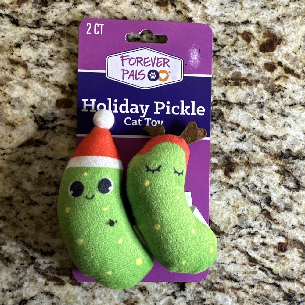 Forever Pals Holiday Pickle Cat Toy