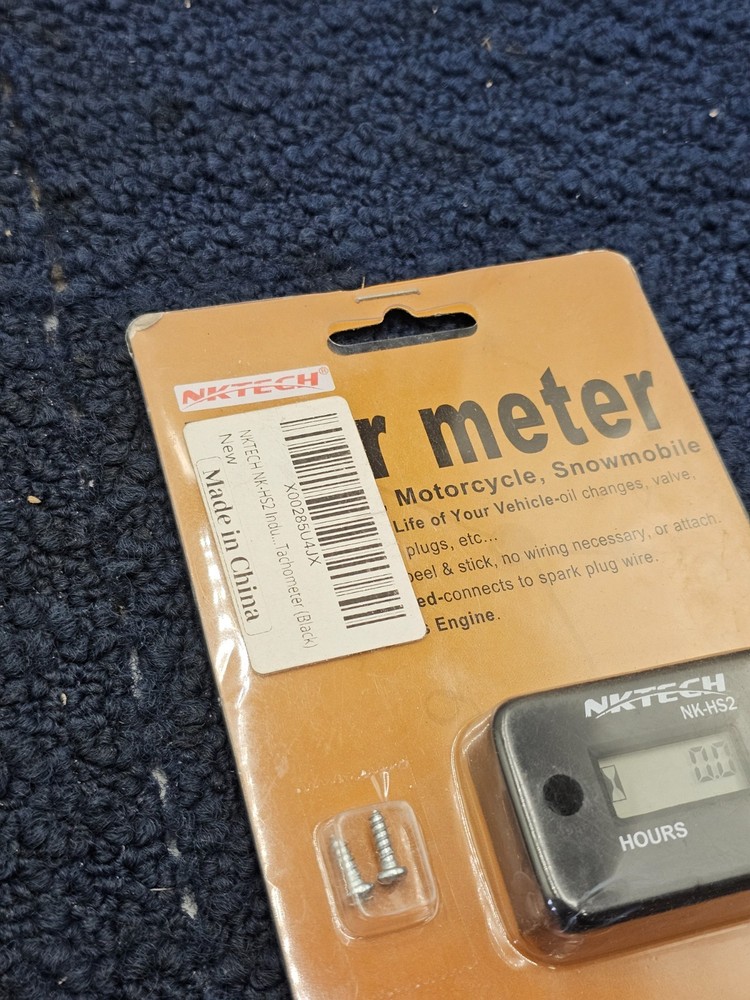 (QTY 2) NKTECH NK-HS2 Inductive Hour Meter for Any Gas Engine, Waterproof, Black
