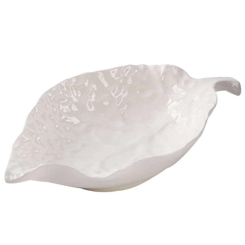 Factory Direct Craft White Leaf Jewelry Dish | 3 Pieces