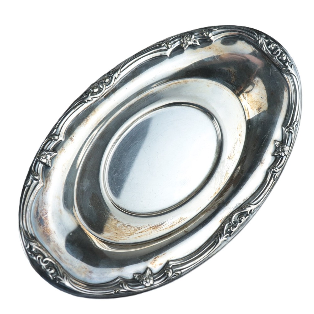 Vintage Crosby Silver Plate Oval Serving Dish - 9.25"