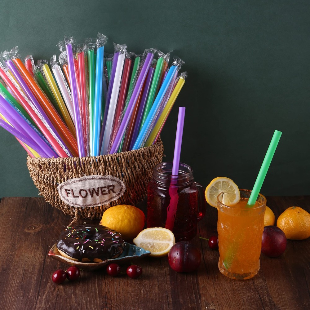 [Individually Wrapped] ANGLED TIPS 100 Pcs Disposable 9.45 Inch, Multicolor