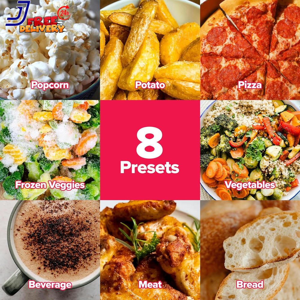 Stainless Steel Microwave Oven Multi Function Programmable 1.1 Cu Ft 1000-Watt