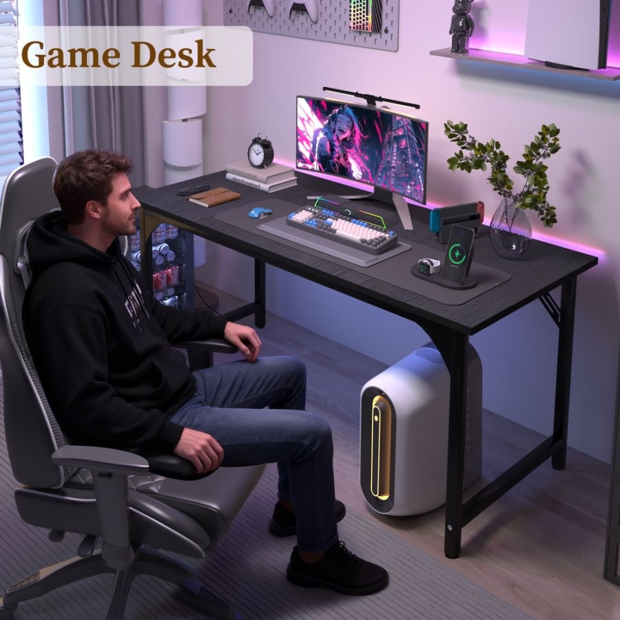 47 Inch Versatile Computer Desk Home Office Study Gaming Easy Assembly Modern