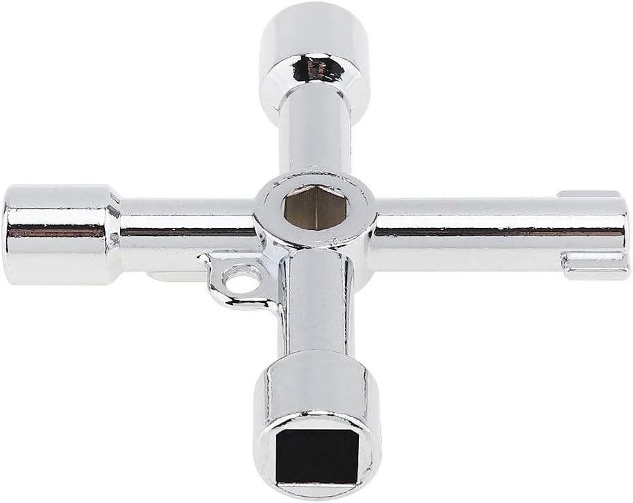 Portable 4-Way Multifunction Utility Key with Chrome Finish - 2.83" Size