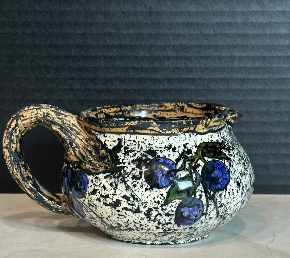 Art Pottery Small Pitcher/Creamer Signed Hand Painted