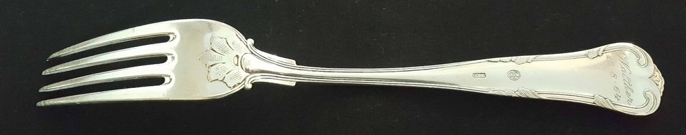 COHR Silver Place Fork Engraved Vintage Antique