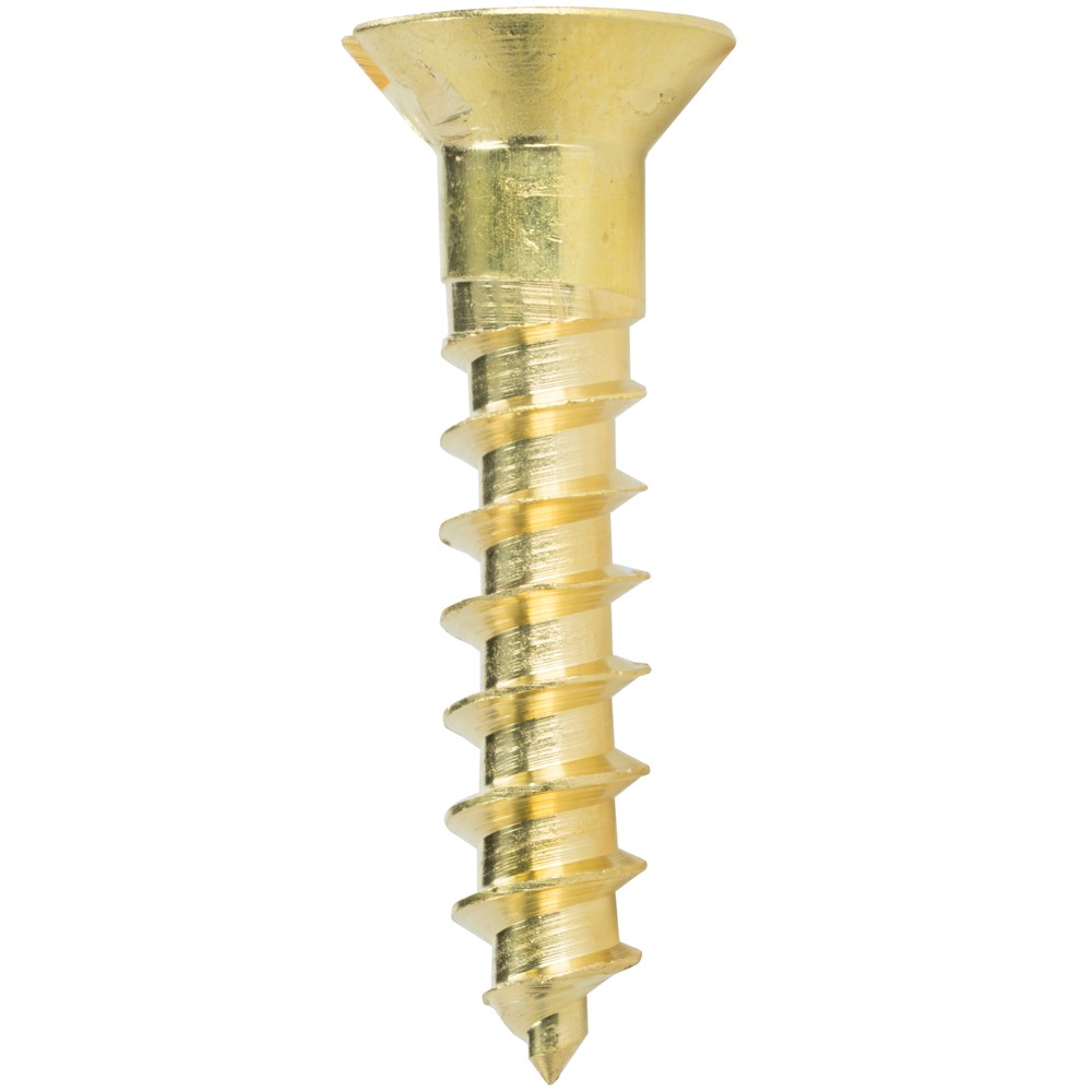 #3 x 1/2" Solid Brass Flat Head Wood Screws Slotted Drive Qty 100