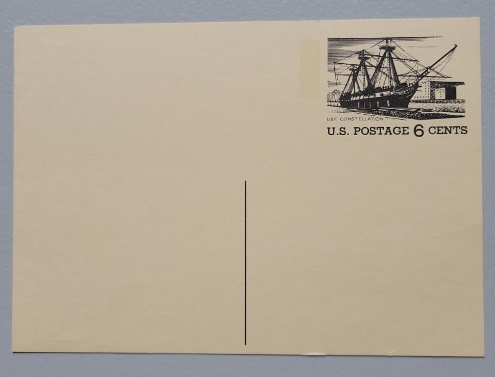 US Postal Stationery UX61. Postal Card USS Constellation 1972.